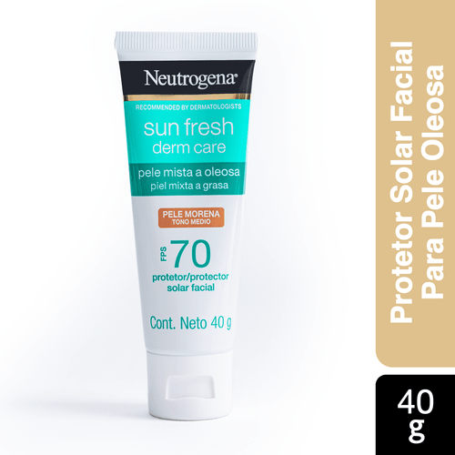 Protetor Solar Facial Neutrogena Derm Care Pele Morena FPS70 - 40g