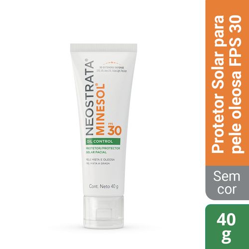 Protetor Solar Facial FPS 30 Neostrata Minesol Oil Control 40g Gel Creme Toque Seco