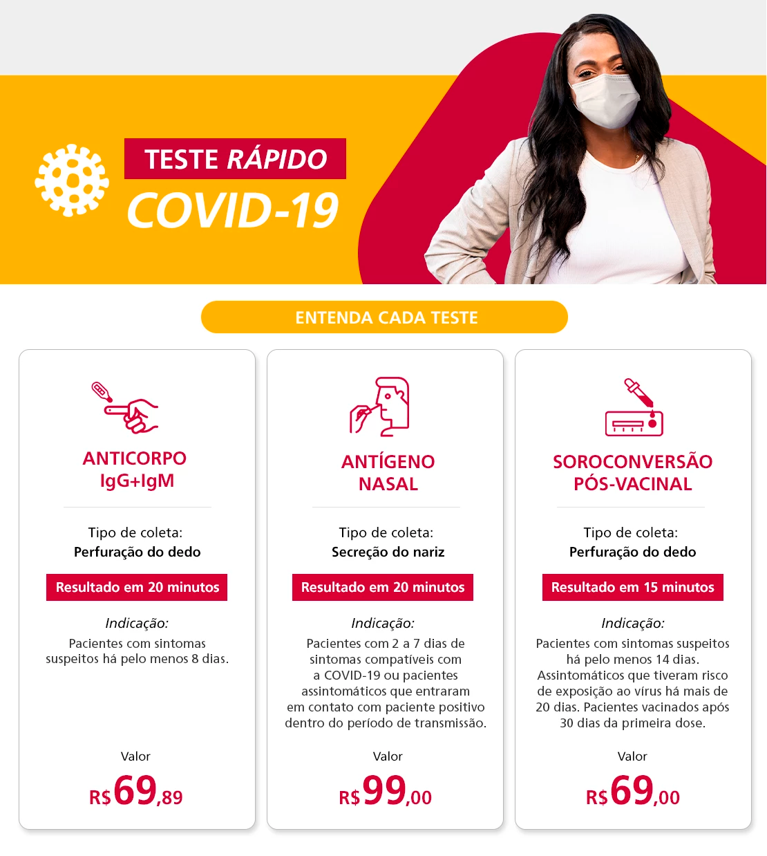 Mulher de máscara para agendamento do COVID-19